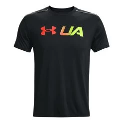 Under Armour Run Graphic Print Fill Short Sleeve Homme Noir