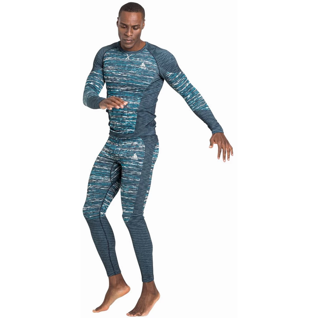 Odlo Base Layer Top Crew Neck Long Sleeve Blackcomb Eco Homme Bleu – Image 6