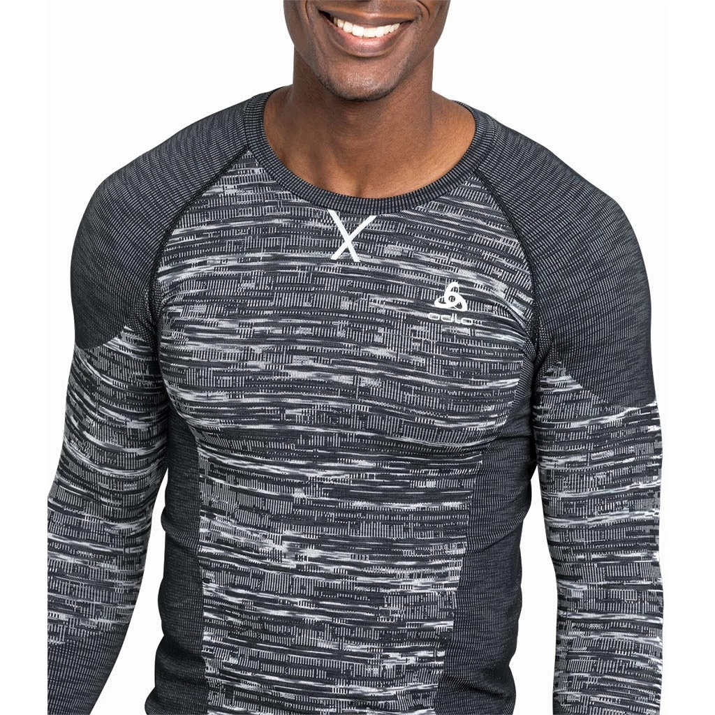 Odlo Base Layer Top Crew Neck Long Sleeve Blackcomb Eco Homme Noir – Image 3