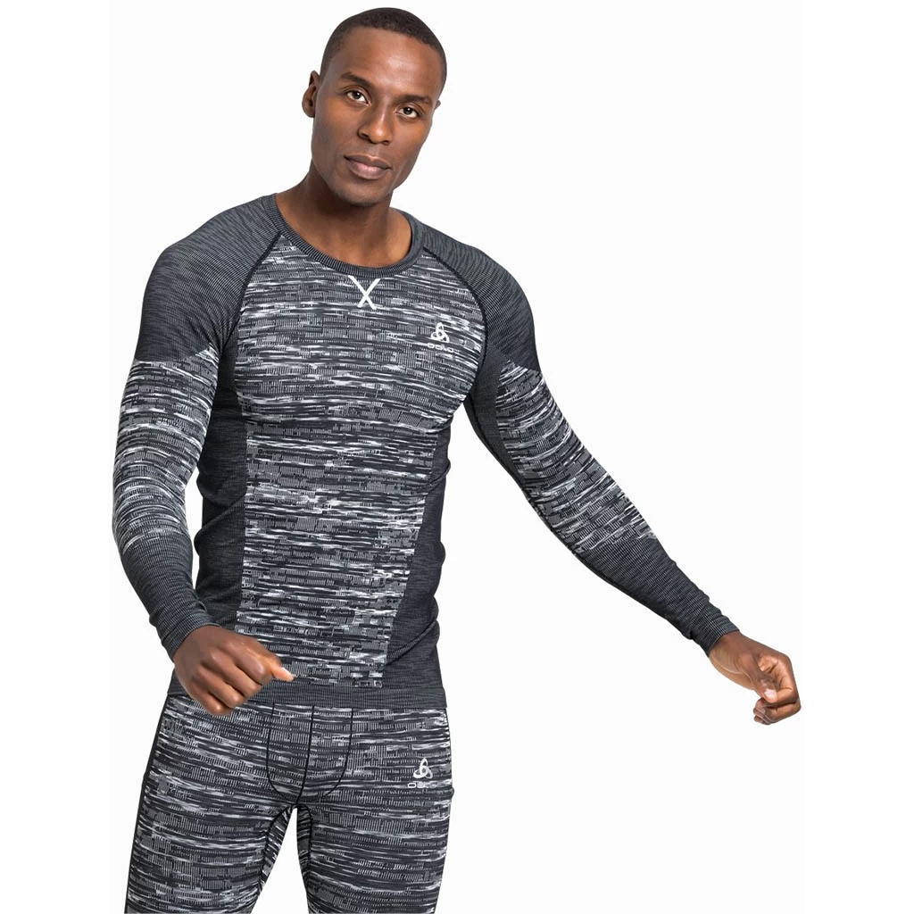 Odlo Base Layer Top Crew Neck Long Sleeve Blackcomb Eco Homme Noir – Image 4