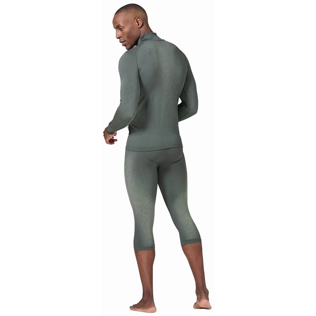 Odlo Base Layer Top Turtle Neck Long Sleeve Half Zip Performance Warm Eco Homme Vert – Image 6
