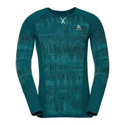 Odlo Base Layer Top Crew Neck Long Sleeves Blackcomb Homme Bleu