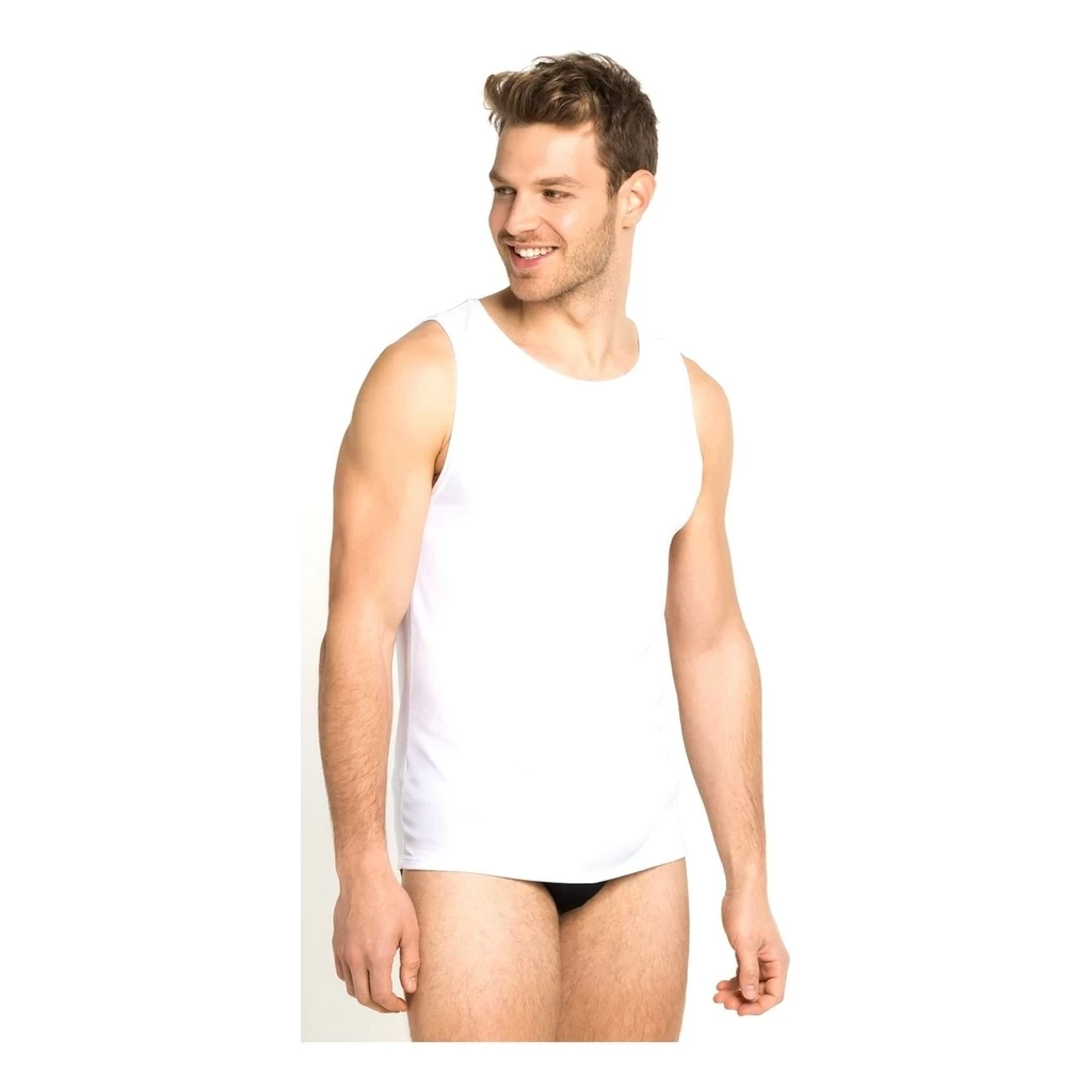 Odlo Base Layer Top Crew Neck Tank Active F-Dry Light Homme Blanc – Image 2